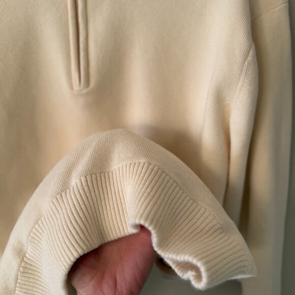 Geoffrey Beene Ivory 1/4 Zip Sweater, Size L - Picture 6 of 8